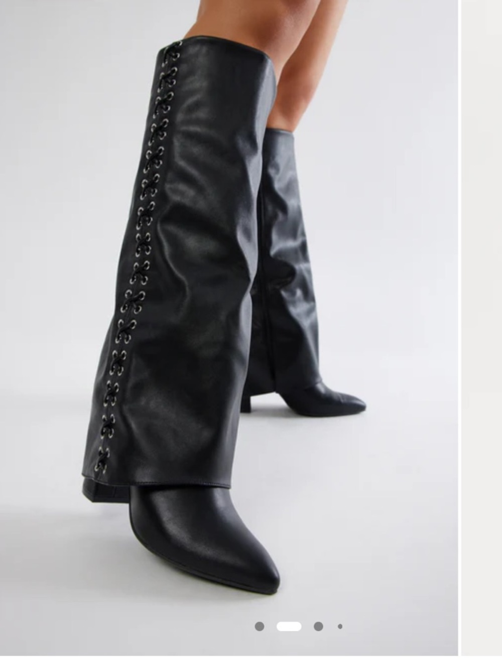 Fashion Nova Black Lace-Up Over-the-Knee Boots